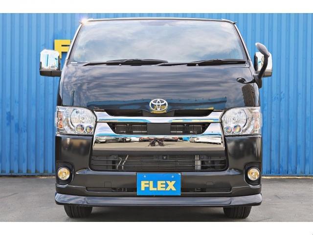 ハイエースバン スーパーGL ダークプライムII FLEXフロントスポイラー オバフェン W-DEEPSホイール アルティメットテール フリップアップベッド 1.5ローダウン 室内サイドバー パナ7インチナビ パイオニア天井スピーカー&フリップダウン(16枚目)