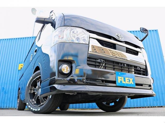 ハイエースバン スーパーGL ダークプライムII FLEXフロントスポイラー オバフェン W-DEEPSホイール アルティメットテール フリップアップベッド 1.5ローダウン 室内サイドバー パナ7インチナビ パイオニア天井スピーカー&フリップダウン(17枚目)