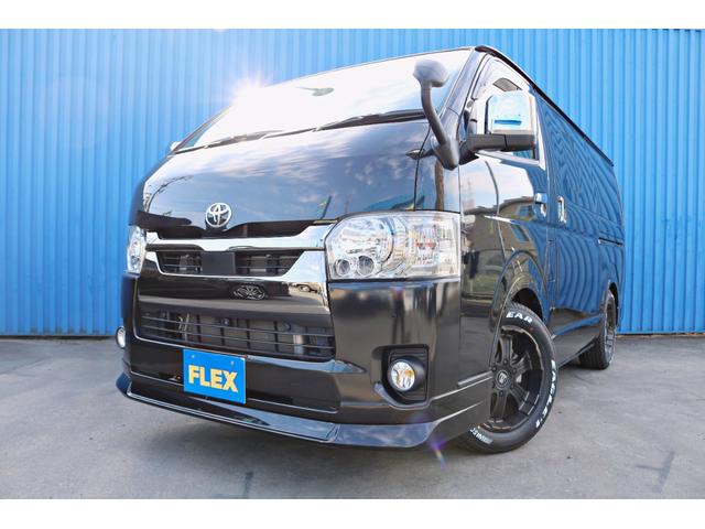 ハイエースバン スーパーGL ダークプライムII FLEXフロントスポイラー オバフェン W-DEEPSホイール アルティメットテール フリップアップベッド 1.5ローダウン 室内サイドバー パナ7インチナビ パイオニア天井スピーカー&フリップダウン(29枚目)