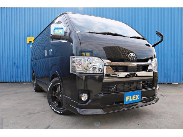 ハイエースバン スーパーGL ダークプライムII FLEXフロントスポイラー オバフェン W-DEEPSホイール アルティメットテール フリップアップベッド 1.5ローダウン 室内サイドバー パナ7インチナビ パイオニア天井スピーカー&フリップダウン(30枚目)