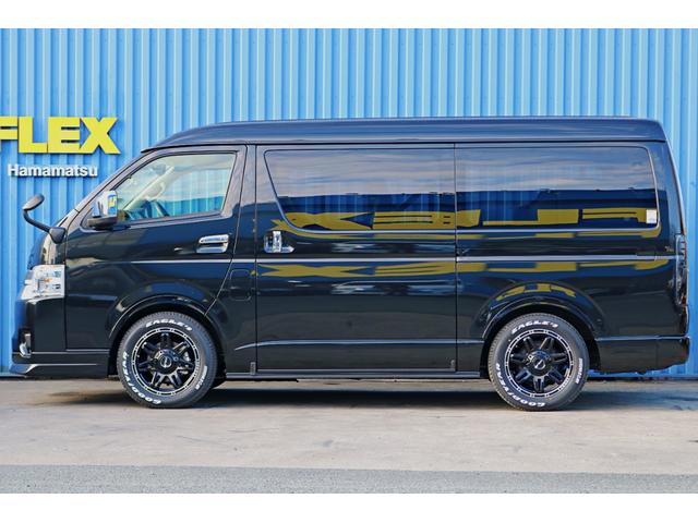 ハイエースワゴン GL FLEX Relaxing FLEXスポイラー&オバフェン 1インチローダウン DELF04ホイール FLEXシートカバー 煌LEDテールランプ カロ7インチナビ&フリップダウンモニター10インチ(55枚目)