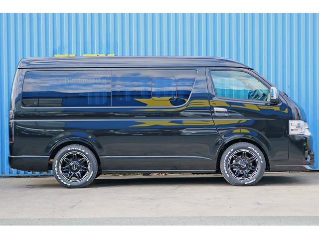 ハイエースワゴン GL FLEX Relaxing FLEXスポイラー&オバフェン 1インチローダウン DELF04ホイール FLEXシートカバー 煌LEDテールランプ カロ7インチナビ&フリップダウンモニター10インチ(56枚目)