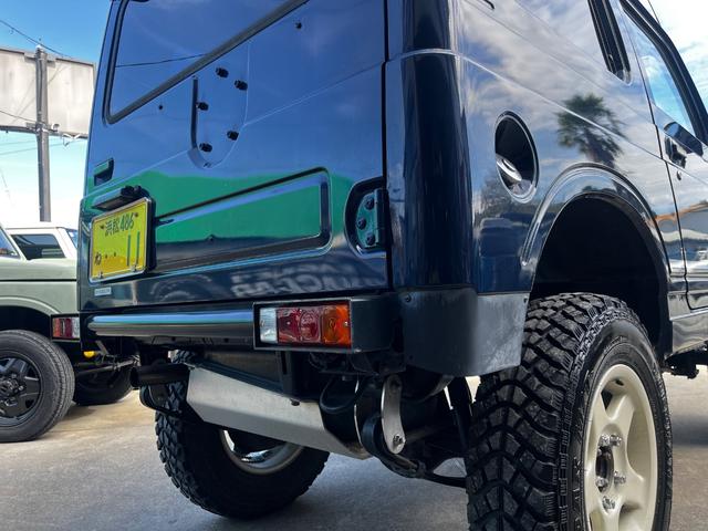 ジムニー ランドベンチャー ブルーM MT5速 シートカバー リフトアップGeolandar M/T 6.50R16 ブラッドレーホイール前後社外バンパー 新品天井ETC付きエアコン(13枚目)