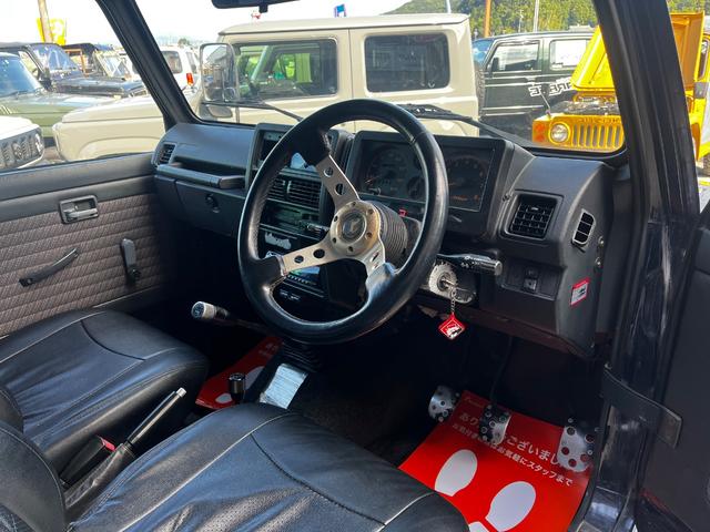 ジムニー ランドベンチャー ブルーM MT5速 シートカバー リフトアップGeolandar M/T 6.50R16 ブラッドレーホイール前後社外バンパー 新品天井ETC付きエアコン(21枚目)