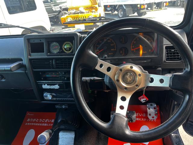 ジムニー ランドベンチャー ブルーM MT5速 シートカバー リフトアップGeolandar M/T 6.50R16 ブラッドレーホイール前後社外バンパー 新品天井ETC付きエアコン(34枚目)