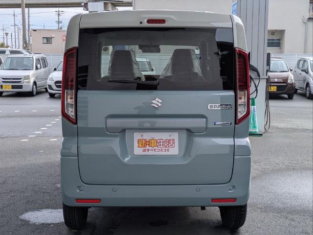 スペーシア ハイブリッドＸ　届出済未使用車！　両側電動スライドドア　クリアランスソナー　レーンアシスト　衝突被害軽減システム　オートライト　ＬＥＤヘッドランプ　スマートキー　アイドリングストップ　電動格納ミラー　シートヒーター（6枚目）