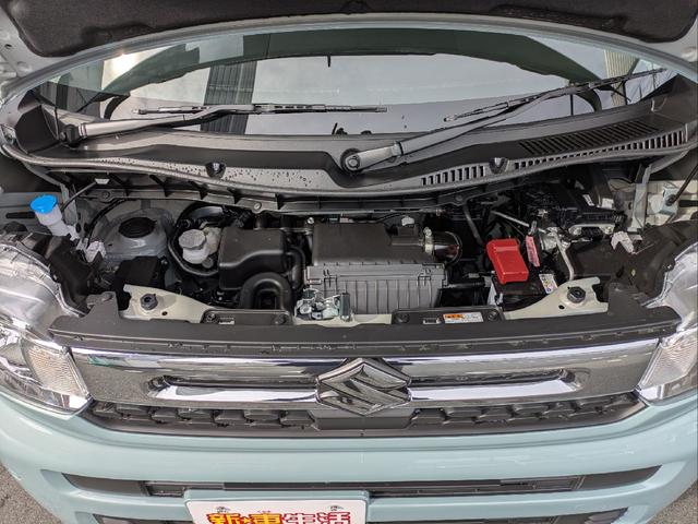 スペーシア ハイブリッドＸ　届出済未使用車！　両側電動スライドドア　クリアランスソナー　レーンアシスト　衝突被害軽減システム　オートライト　ＬＥＤヘッドランプ　スマートキー　アイドリングストップ　電動格納ミラー　シートヒーター（10枚目）