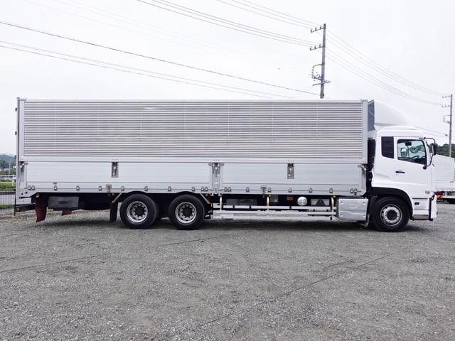 クオン 471番 積載13.8t 大型 アルミウイングアルミウィング キーレス 左電動格納ミラー 左右電動角度調整ミラー バックカメラ 後輪エアサス ベット 車検証サイズ1198×249高377 荷台内寸962×241高247(5枚目)