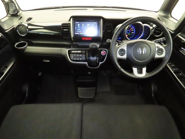 N-BOXカスタム G・ターボAパッケージ 後カメラ 地デジ メモリーナビ DVD オートエアコン イモビライザー キーフリー パワーウィンドウ オートクルーズコントロール ベンチシート ABS アルミホイール ナビ&TV パワーステアリング(2枚目)