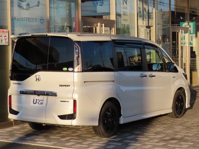 ステップワゴンスパーダ スパーダハイブリッドＧ・ＥＸホンダセンシングブラスタ　ワンオーナー、禁煙車、純正ナビ、マルチビューカメラ、純正アルミ　リアカメラ　ＡＣ　アラウンドビューモニター　１オーナー　セキュリティアラーム　ＣＭＢＳ　ＬＥＤライト　ＡＢＳ　左右電動スライドドア（4枚目）