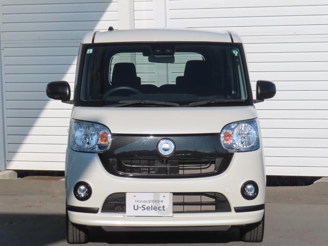 ムーヴキャンバス ＸブラックアクセントリミテッドＳＡＩＩＩ　ナビフルセグＲカメラ　アラウンドビュー　パワーステアリング　衝突被害軽減装置　エアコン　ナビＴＶ　パワーウィンドウ　横滑り防止装置　両側自動ドア　エアバッグ　ＤＶＤ　バックモニター　ＡＢＳ　禁煙（3枚目）