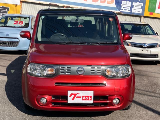 キューブ １５Ｘ　純正ナビＴＶ　コーナーセンサー　インテリジェントキー　スペアキー　フォグランプ　後塗りツートン（2枚目）