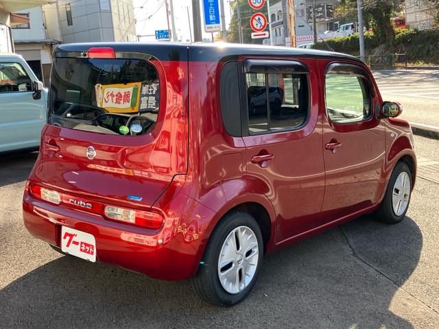 キューブ １５Ｘ　純正ナビＴＶ　コーナーセンサー　インテリジェントキー　スペアキー　フォグランプ　後塗りツートン（4枚目）