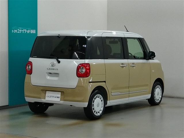 ムーヴキャンバス ストライプスＧ　安全装備　衝突被害軽減システム　横滑り防止機能　ＡＢＳ　エアバッグ　盗難防止装置　アイドリングストップ　バックカメラ　ミュージックプレイヤー接続可　スマートキー　キーレス　フル装備　両側電動スライド（2枚目）