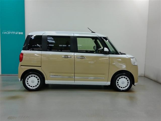 ムーヴキャンバス ストライプスＧ　安全装備　衝突被害軽減システム　横滑り防止機能　ＡＢＳ　エアバッグ　盗難防止装置　アイドリングストップ　バックカメラ　ミュージックプレイヤー接続可　スマートキー　キーレス　フル装備　両側電動スライド（3枚目）