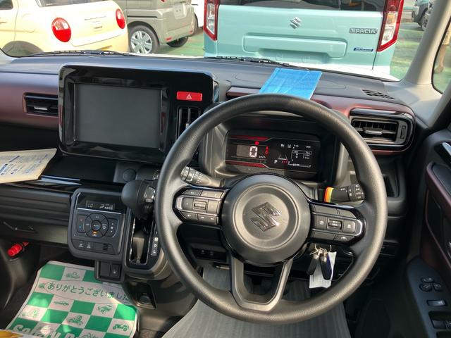 スペーシアカスタム ハイブリッドＧＳ　セーフティサポート　届出済み未使用車　スマートキー　プッシュスタート　片側パワースライドドア　オートライト　ＬＥＤ　シートヒーター　アルミホイール　純正バイザー　純正マット（3枚目）