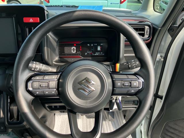 スペーシアカスタム ハイブリッドＧＳ　セーフティサポート　届出済み未使用車　スマートキー　プッシュスタート　片側パワースライドドア　オートライト　ＬＥＤ　シートヒーター　アルミホイール　純正バイザー　純正マット（4枚目）