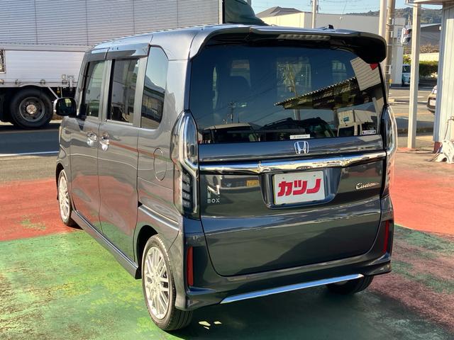 Ｎ－ＢＯＸカスタム ＥＸターボ　純正９インチナビ　バックカメラ　フルセグＴＶ　Ｂｌｕｅｔｏｏｔｈ　ＣａｒＰｌａｙ　アンドロイドオート対応　純正エンジンスターター　前後ドライブレコーダー　ＥＴＣ　両側電動スライドドア　電動パーキング（6枚目）