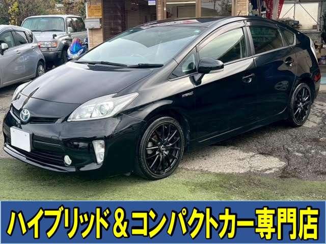 プリウス Ｓ　後期モデル／純正ブラック２０２／社外１ｉｎｃｈアルミホイール／純正ナビゲーションシステム／バックカメラ／地デジフルセグ／Ｂｌｕｅｔｏｏｔｈ／スマートキー＆プッシュスタート／ビルトインＥＴＣ／修復歴無（2枚目）