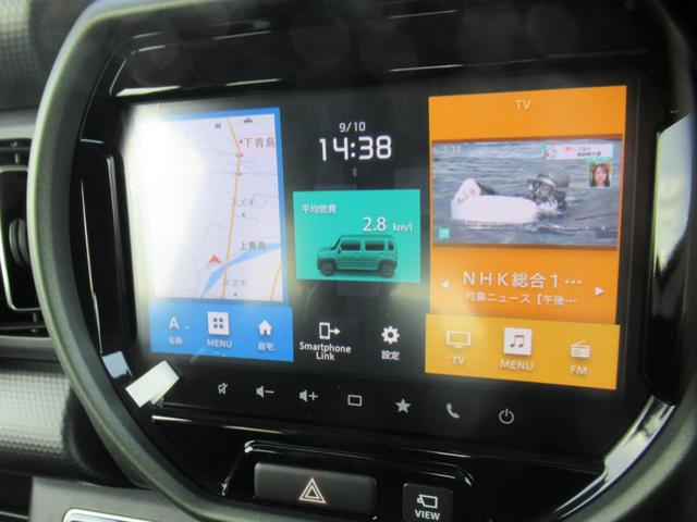 ハスラー タフワイルド　届出済未使用車　純正９インチ全方位バックカメラ付ナビ　Ｂｌｕｅｔｏｏｔｈ　ＤＶＤ再生　フルセグＴＶ　全方位バックカメラ　後席用テーブル　アダプティブクルコン　デュアルカメラブレーキサポート前後対応（4枚目）