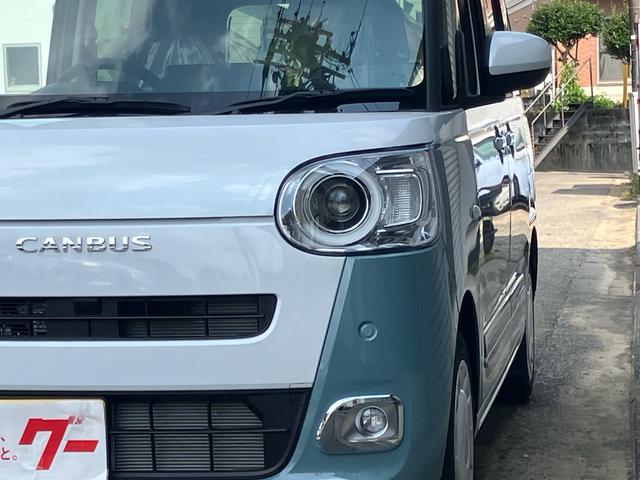 ムーヴキャンバス ストライプスＧターボ　届出済未使用車　衝突被害軽減ブレーキ　両側パワースライドドア　スマートキー　プッシュスタート　ＬＥＤヘッドライト　シートヒーター（5枚目）