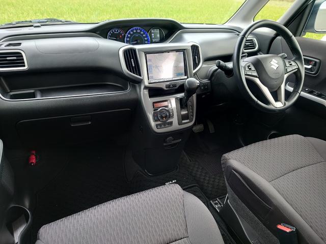 ソリオ ハイブリッドＭＺ　ブレーキサポート　禁煙車　ナビ　テレビ　両側パワースライドドア　Ｂｌｕｅｔｏｏｔｈ　ＥＴＣ　衝突被害軽減システム　誤発進抑制　車線逸脱抑制　ふらつき警報　先行車発進お知らせ　シートヒーター（2枚目）