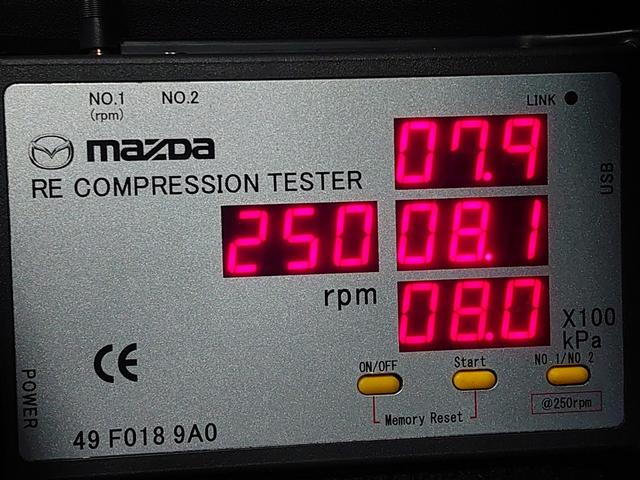 圧縮測定済みフロント７．９　８．１　８．０　リ　ア８．３　８．４　８．３