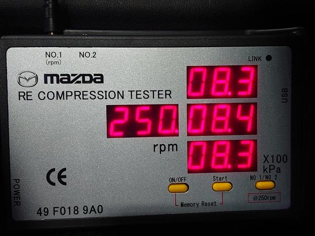 圧縮測定済みフロント７．９　８．１　８．０　リ　ア８．３　８．４　８．３