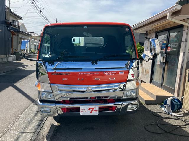 キャンター 　積載車セルフローダー　極東フラトップＺＥＲＯ－ＩＩ　８ｃｈリモコン　３．０Ｄターボ　　　車線逸脱警報装置　２．３ｔ積み　油圧ゲート　　外装カスタム（2枚目）