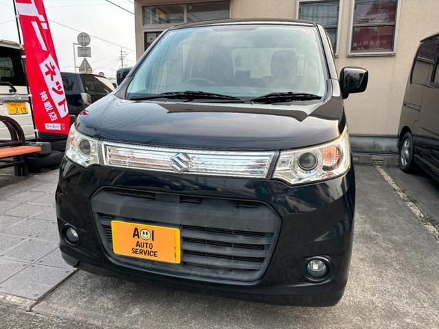 ワゴンＲスティングレー Ｘ　車検　２年　付き　ナビ　ＴＶ　ＥＴＣ　オートライト　ＨＩＤヘッドライト　フォグランプ　革ハンドル　スマートキー（２個）　プッシュスタート　盗難防止システム　１４インチ純正アルミホイール（2枚目）