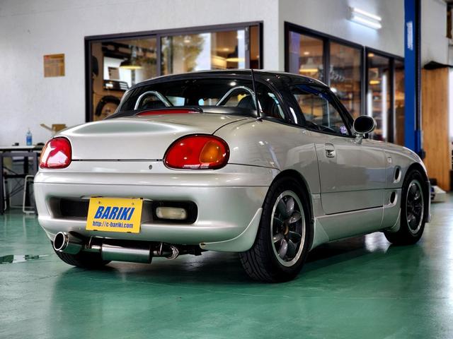 カプチーノ ベースグレード　５速ミッション　走行距離８５０００ＫＭ台　ＢＲＫ車高調　パナスポーツアルミホイール　社外マフラー　社外インタークーラー　ＭＯＭＯハンドル　ＥＴＣ　専門店整備済み　屋内展示車両（14枚目）