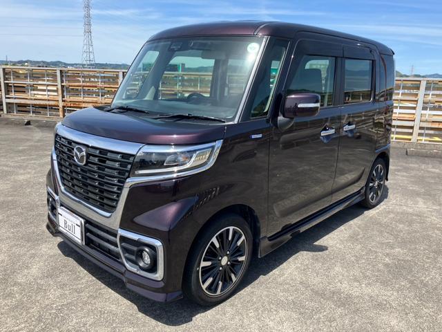フレアワゴンカスタムスタイル ハイブリッドＸＴ　修復歴なし　車検７年９月　走行８．９万キロ　保証付き　ＣＤオーディオ　Ａストップ　シートＨ　Ｐセンサー　マツダセーフティ　両側パワスラ　クルーズＣ　スマートキー　Ｐスタート（3枚目）
