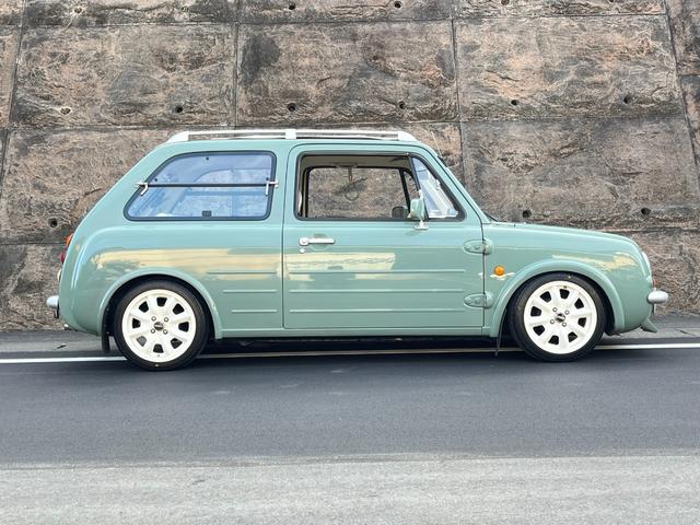 パオ キャンバストップ カスタム車両・全塗装(純正設定色)(元色ベージュ)・社外ホイール・社外マフラー・社外オーディオ・社外ハンドル・社外シフトノブ・社外追加メーター(4枚目)