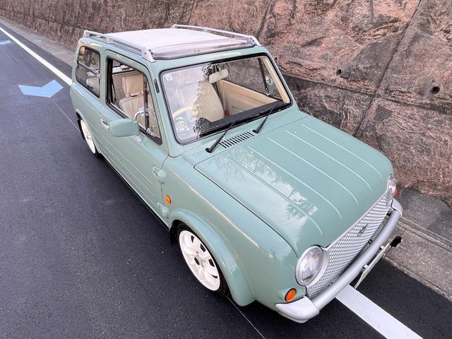 パオ キャンバストップ カスタム車両・全塗装(純正設定色)(元色ベージュ)・社外ホイール・社外マフラー・社外オーディオ・社外ハンドル・社外シフトノブ・社外追加メーター(9枚目)