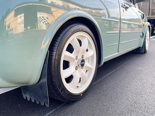 パオ キャンバストップ カスタム車両・全塗装(純正設定色)(元色ベージュ)・社外ホイール・社外マフラー・社外オーディオ・社外ハンドル・社外シフトノブ・社外追加メーター(20枚目)