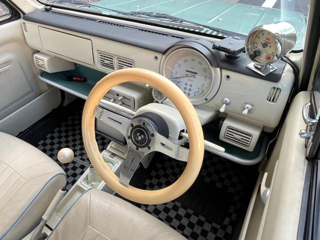 パオ キャンバストップ カスタム車両・全塗装(純正設定色)(元色ベージュ)・社外ホイール・社外マフラー・社外オーディオ・社外ハンドル・社外シフトノブ・社外追加メーター(21枚目)