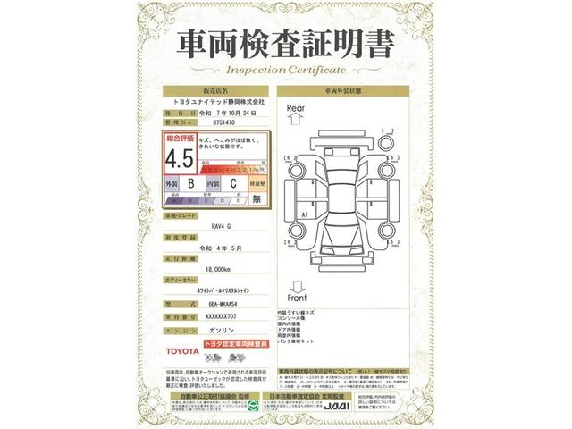 車両検査証明書です。