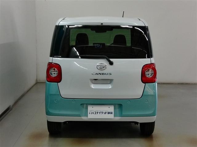 ムーヴキャンバス ストライプスＧ　安全装備　衝突被害軽減システム　横滑り防止機能　ＡＢＳ　エアバッグ　盗難防止装置　アイドリングストップ　バックカメラ　ミュージックプレイヤー接続可　スマートキー　キーレス　フル装備　両側電動スライド（4枚目）