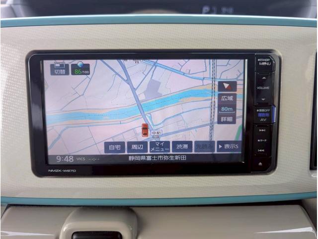 ムーヴキャンバス Ｘメイクアップ　ＳＡＩＩ　９９　純正ナビ　フルセグＴＶ　バックカメラ　Ｂｌｕｅｔｏｏｔｈ機能　両側パワースライドドア　スマートキー　電動格納ミラー　プッシュスタート　保証付き　修復歴無し（6枚目）