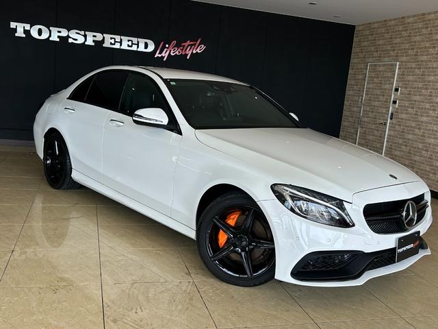 Ｃクラス Ｃ２２０ｄ　ローレウスエディション　Ｃ６３スタイルカスタム　リアトランクスポイラー　オレンジキャリパーペイント　マフラーカッター４本出し　リアディフューザー　グロスブラックホイール　メッキグロスブラックペイント　レーダーセーフティｐｋｇ（45枚目）