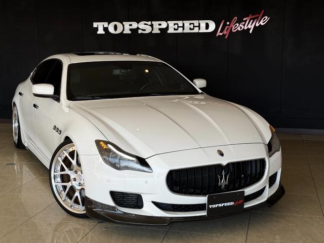 クアトロポルテ GT S LEAP DESIGNカーボンエアロ HyperForged22インチAW PowerCraftセンターパイプ ダウンサス サンルーフ ブラックレザーシート V8ツインターボ(42枚目)