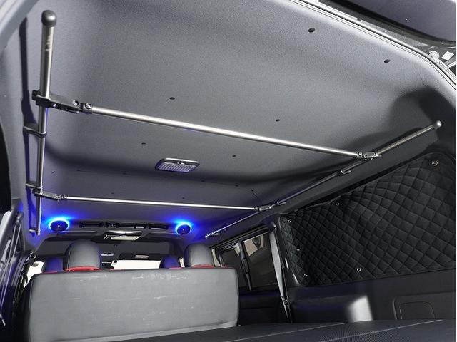 ハイエースバン スーパーGL ダークプライムII パノラミックビューモニター/14段ショックアブソーバー/スタビライザー/天井スピーカー/Aピラースピーカー/2インチローダウン/ボルクレーシング/エンジンルームカバー(72枚目)