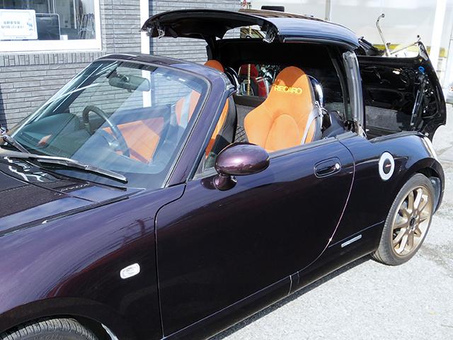 コペン アルティメットエディションII 社外ナビ 地デジTV 社外16インチアルミホイール キーレスエントリー ABS エアバッグ オープントップ レカロシート  MOMOハンドル(12枚目)