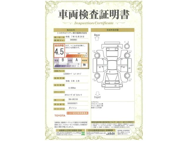 車両状態評価書