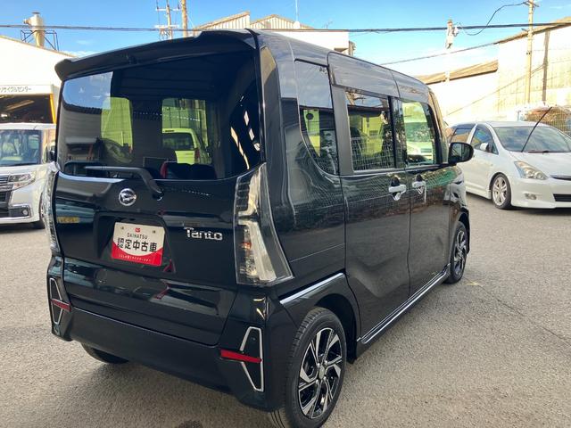 タント カスタムX 軽自動車 両側電動スライドドア バックモニター LEDヘッドランプ LEDフォグランプ キーフリーシステム シートヒーター コーナーセンサー前後 14インチアルミホイール(5枚目)