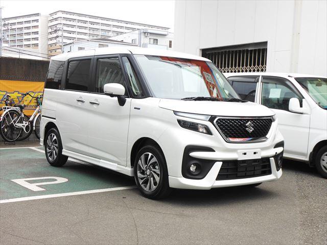 ハイブリッドSV 全方位モニター用カメラ 2型モデル スズキ保証付 デュアルカメラブレーキ リヤパーキングセンサー ヘッドアップディスプレイ アダプティブクルーズコントロール LEDヘッドランプ 両側パワースライドドア(5枚目)