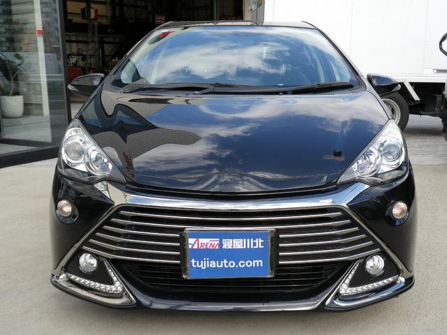 アクア Ｇ　Ｇ’ｓ　パナソニック製フルセグナビ　ＤＶＤ再生　ＨＤＭＩ入力対応　ＥＴＣ　バックカメラ　１７インチＡＷ　ウィンカー付電動格納式ドアミラー　オートＡＣ　専用コンビレザーシート　キーレスキー　ワンオーナー（3枚目）