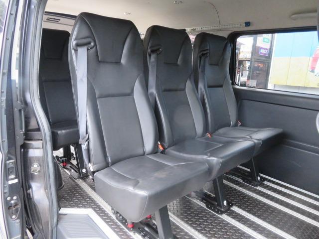 ハイエースバン スーパーGL ダークプライム アクティブエース 8人乗車 シートレイアウト変更可 Tセンス 両側電動スライド 社外16AW グリルガード オーバーフェンダー アルパイン11型ナビ Rモニター 固アタッチメント LED スマートキー(17枚目)