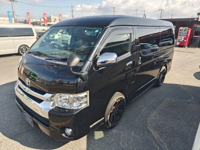 ハイエースバン ロングワイドスーパーGL ダークプライム 後期6速AT 両側電動ドア mObeLベッドキット ナビ フルセグ ブルートゥースオーディオ バックカメラ バルベロ17アルミ ナスカーホワイトレタータイヤ ローダウン LEDテール(32枚目)