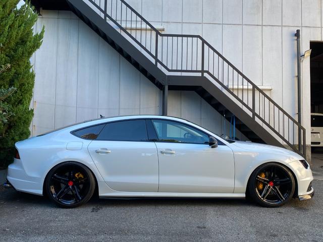 A7スポーツバック 2.0TFSIクワトロ 後期型 黒革 HDDナビ/DTV/Bカメラ/Bluetooth マトリックスLED 車高調 20AW イエローキャリパー 可変バルブ付/デュアルマフラー パワーテールゲート 可変リアウイング BSM(7枚目)